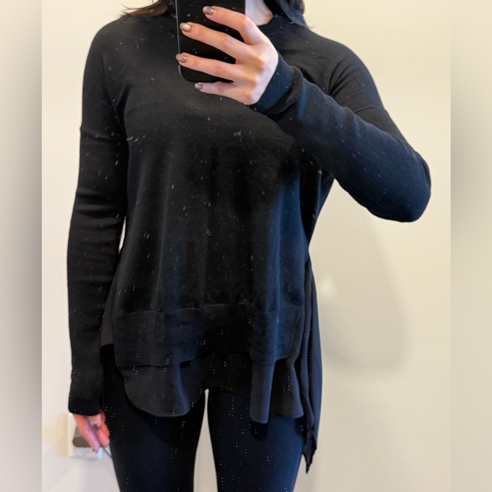 All Saints Cream Layered Crew Neck Sweater